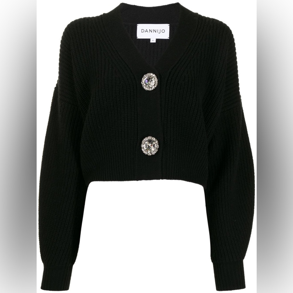Dannijo Jeweled Pin Cropped Cropped Cardigan